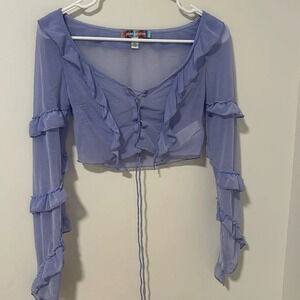 Lavender Ruffled Long Sleeve Top